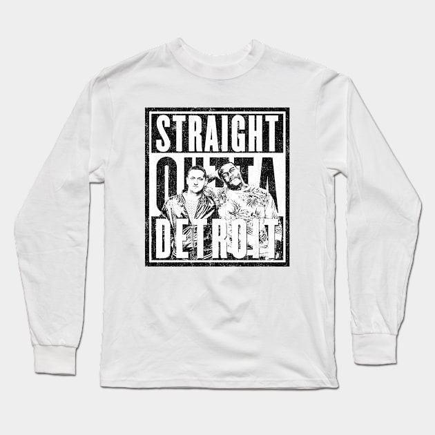 Straight Outta Detroit (Variant) Long Sleeve T-Shirt by huckblade